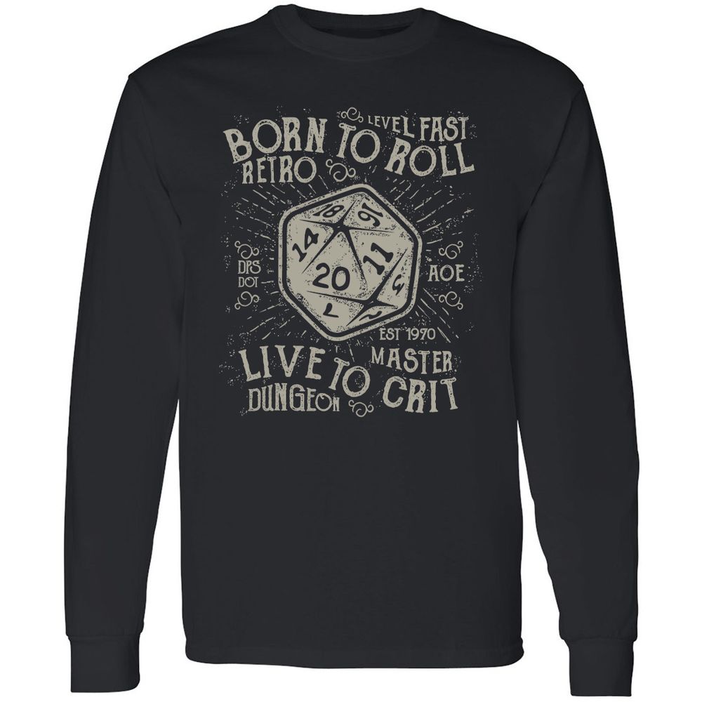 Born To Roll Live To Crit Long Sleeve T-Shirt - Black - 1