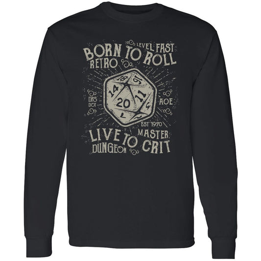 Born To Roll Live To Crit Long Sleeve T-Shirt - Black - 1