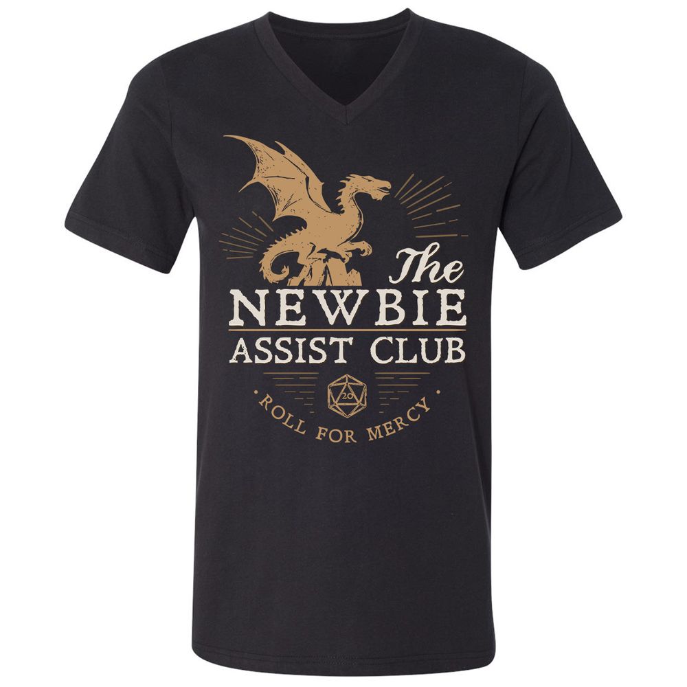 The Newbie Assist Club Unisex V-Neck T-Shirt - Black - 1