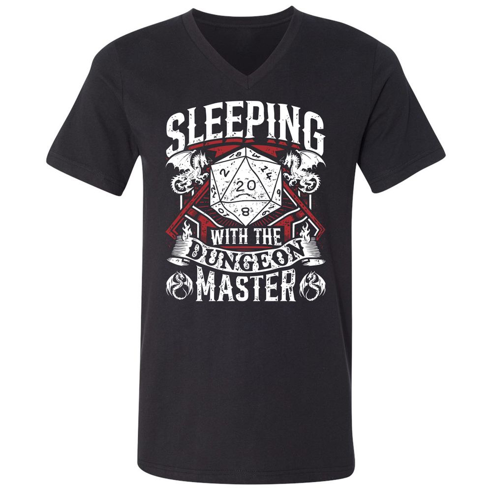 Sleeping With The DM Unisex V-Neck T-Shirt - Black - 1
