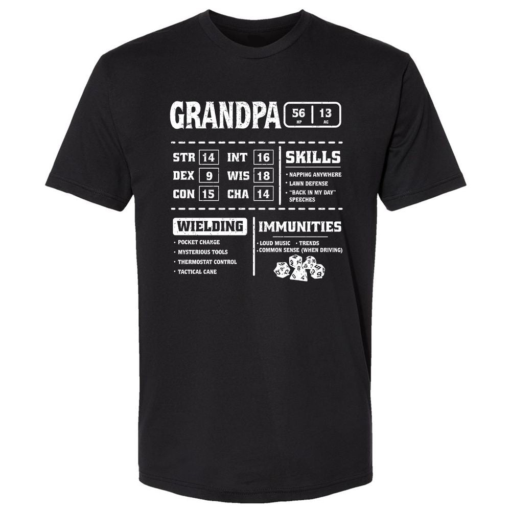 Grandpa Stats 2 Premium Unisex T-Shirt - Black - 1