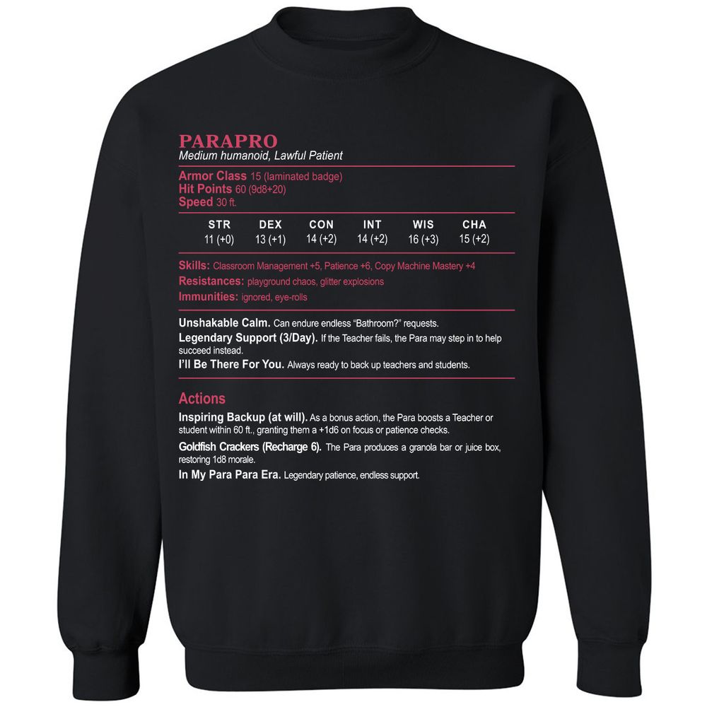 para Classic Unisex Sweatshirt - Black - 1