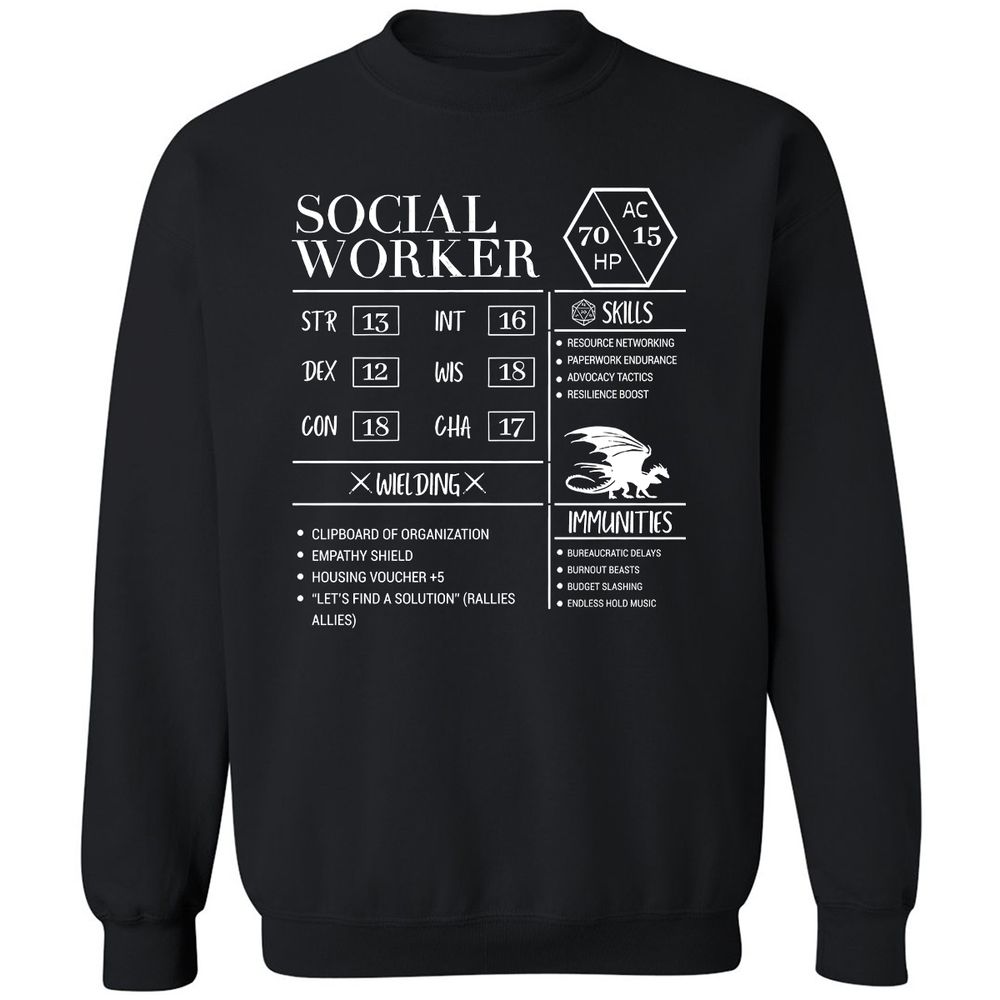 Social Worker New Classic Unisex Sweatshirt - Black - 1