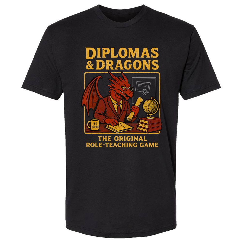 Diplomas & Dragons Premium Unisex T-Shirt - Black - 1
