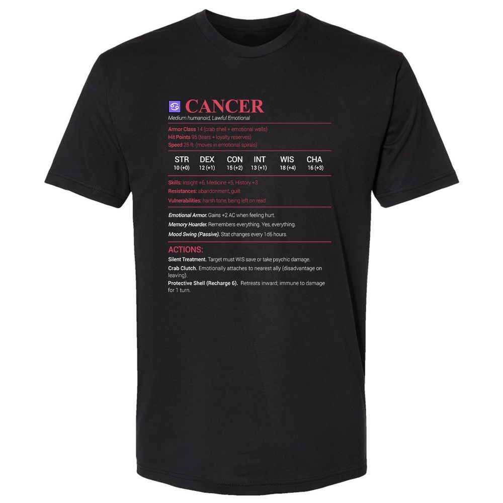 Cancer Stats Premium Unisex T-Shirt - Black - 1