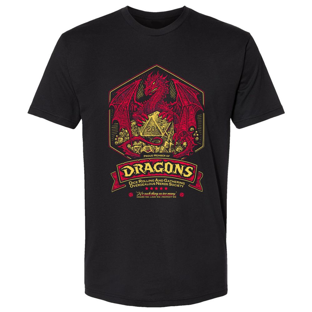 Fantasy Dragon With Dice - Black - 1