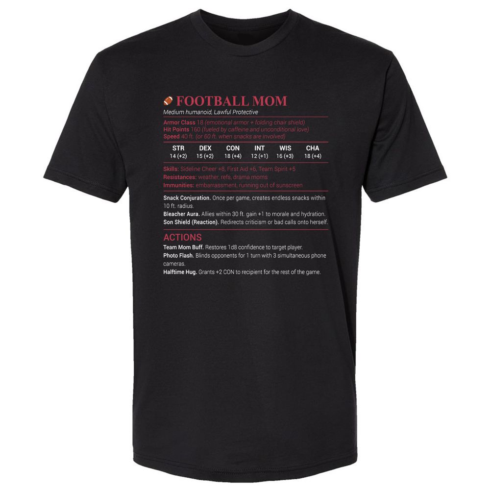 Football Mom Premium Unisex T-Shirt - Black - 1