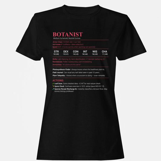 Botanist Stats Women's T-Shirt - Black - 1