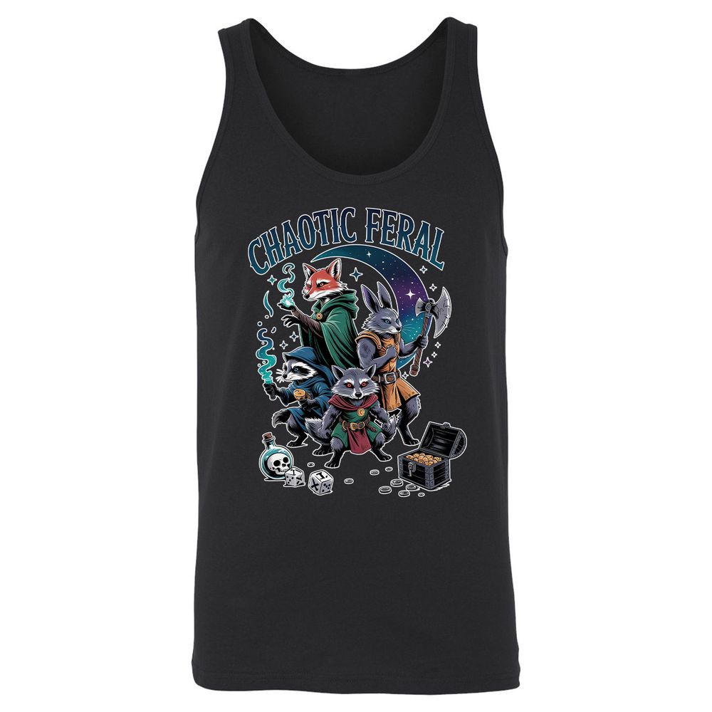 Chaotic Feral Unisex Jersey Tank - Black - 1