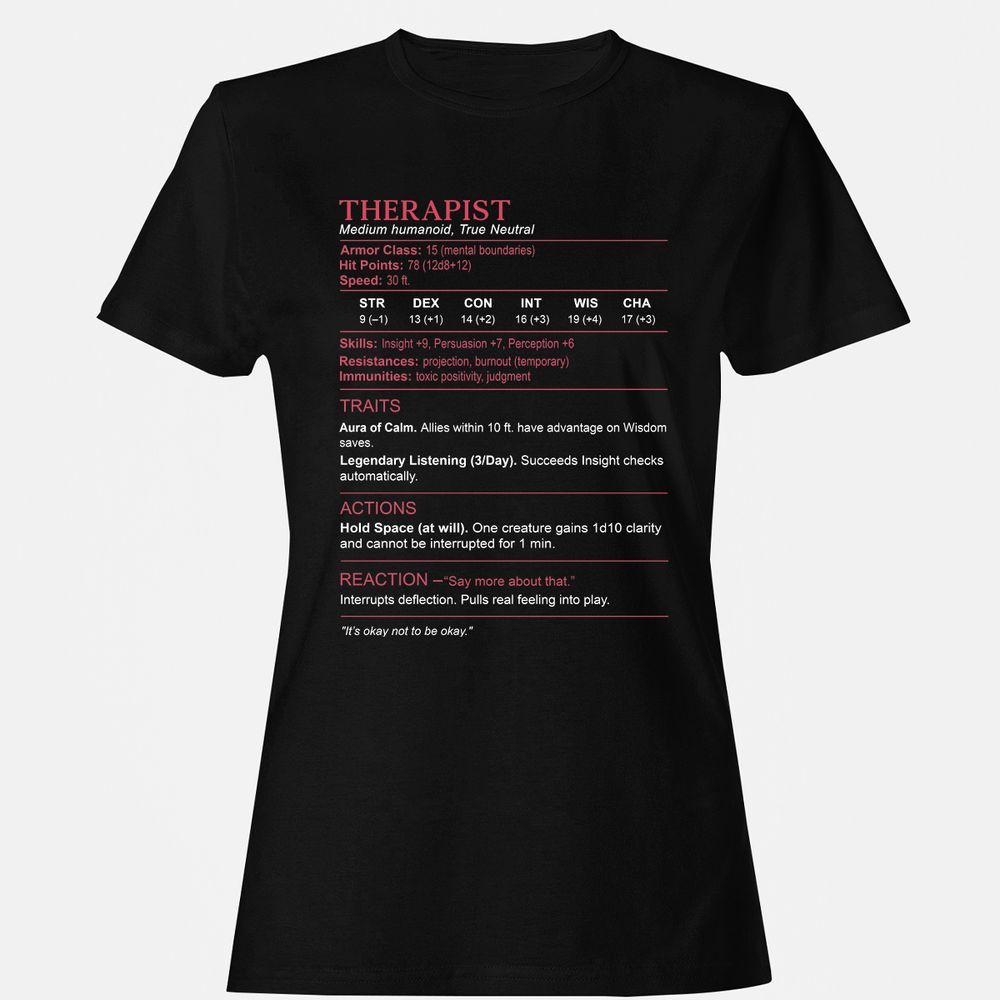 Therapist Stats Women's T-Shirt - Black - 1