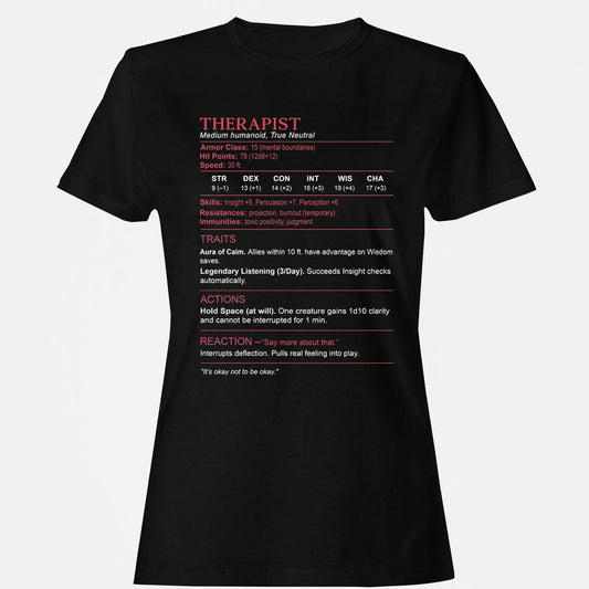 Therapist Stats Women's T-Shirt - Black - 1