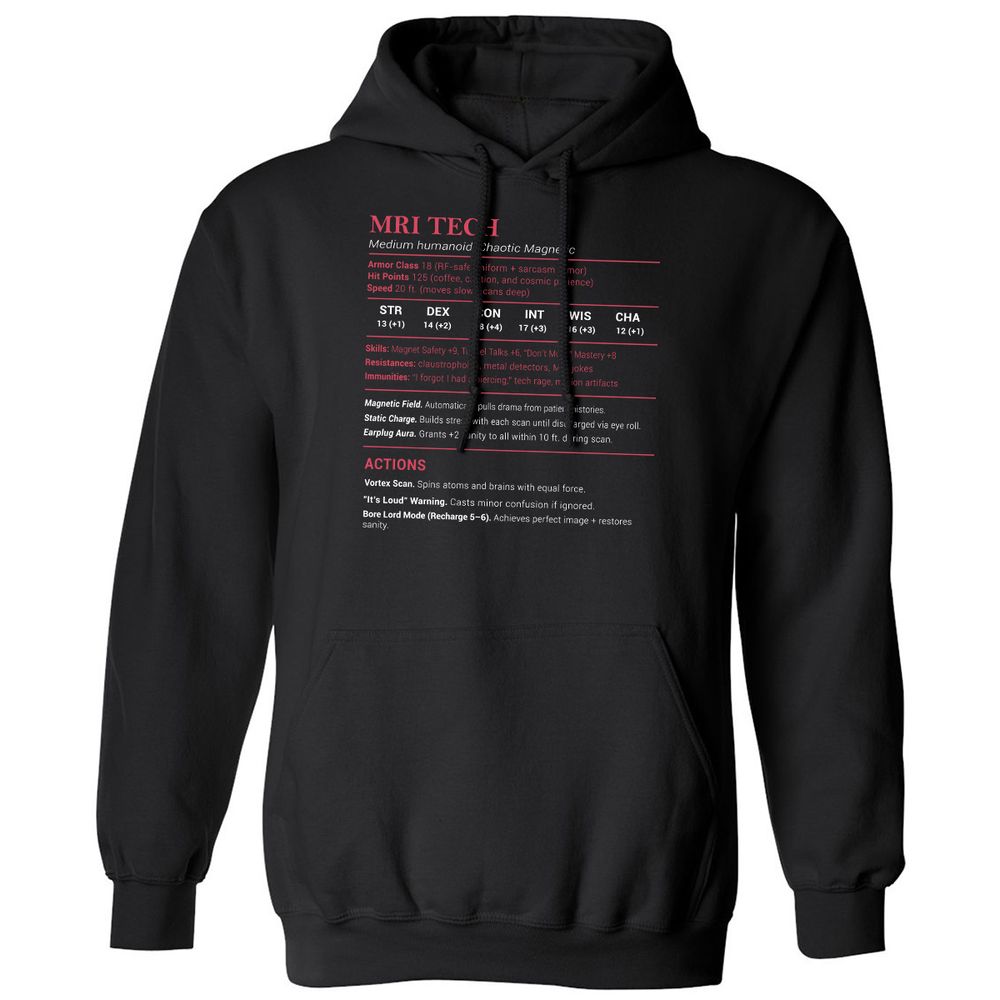 MRI Tech Stats Classic Unisex Hoodie - Black - 1