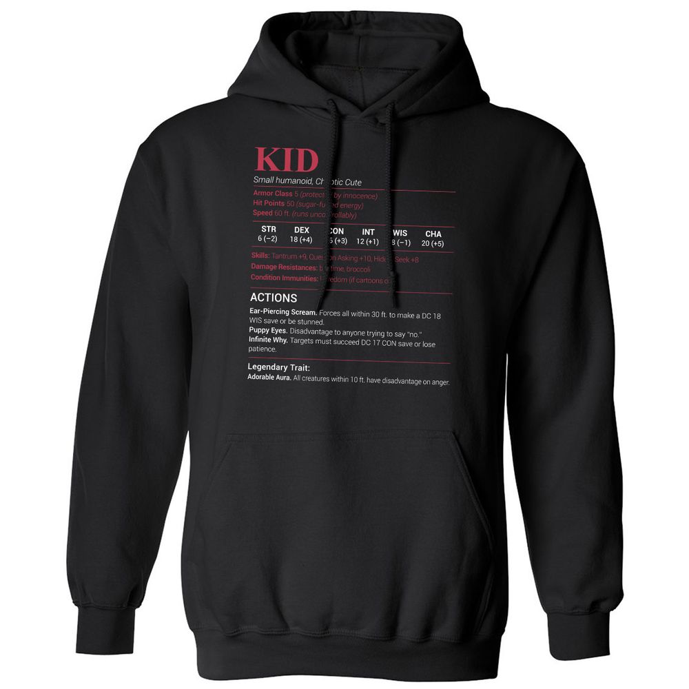 Kid Stats Classic Unisex Hoodie - Black - 1