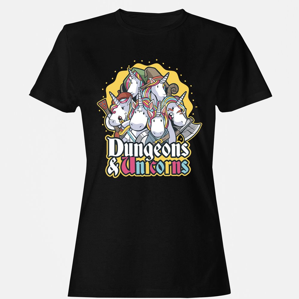 Dungeons And Unicorns Women's T-Shirt - Black - 1