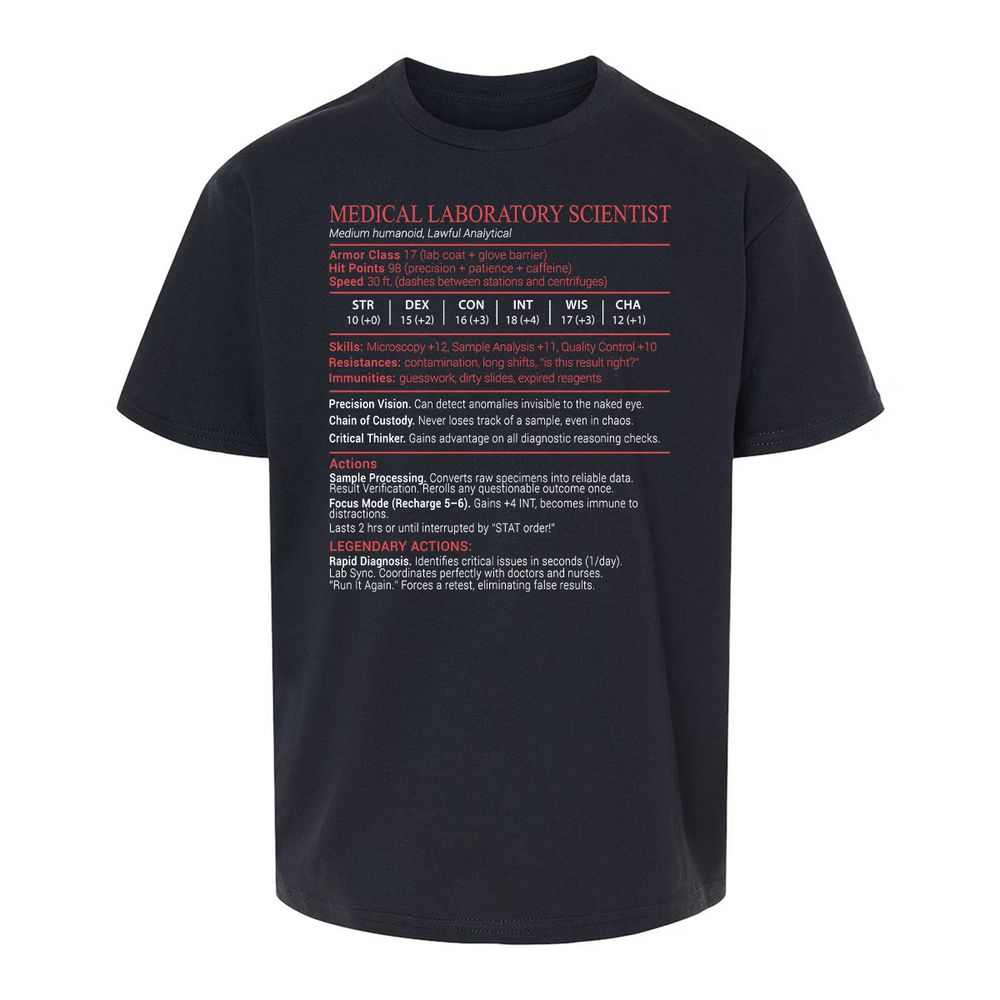 Medical Laboratory Scientist Stats Block - Black - 1