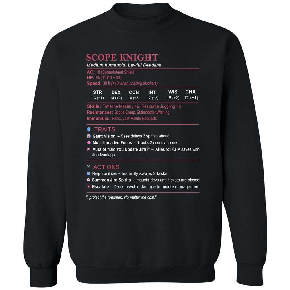 PM Stats Classic Unisex Sweatshirt - Black - 1