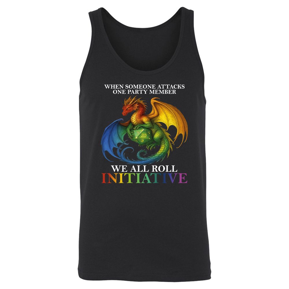 Dragon Roll For Initiative Unisex Jersey Tank - Black - 1