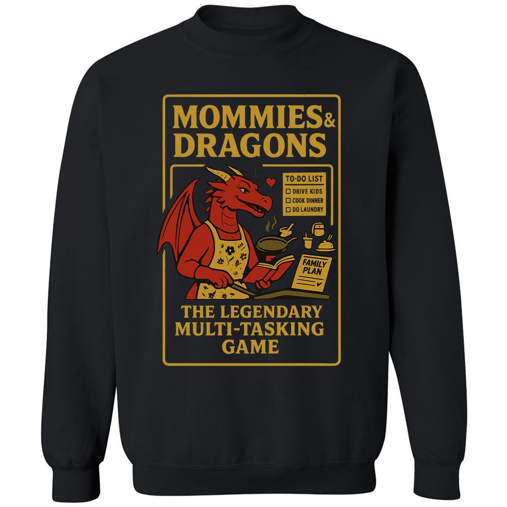 Mommies & Dragons Classic Unisex Sweatshirt - Black - 1