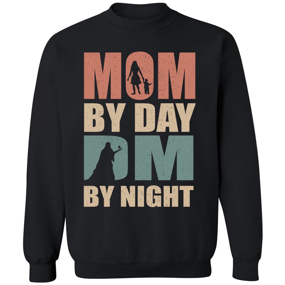 Mom By Day DM By Night Classic Unisex Sweatshirt - Black - 1