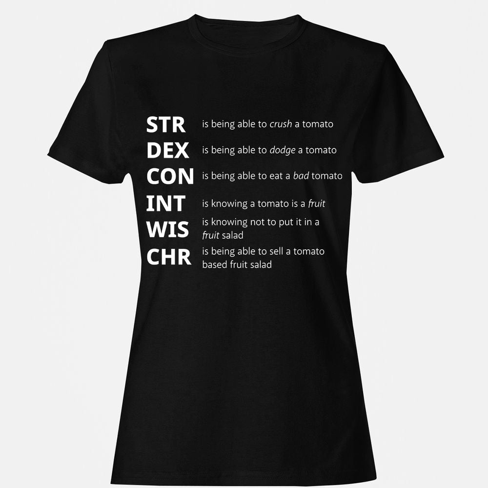 Tomato Stats – RPG Meme Edition - Black - 1