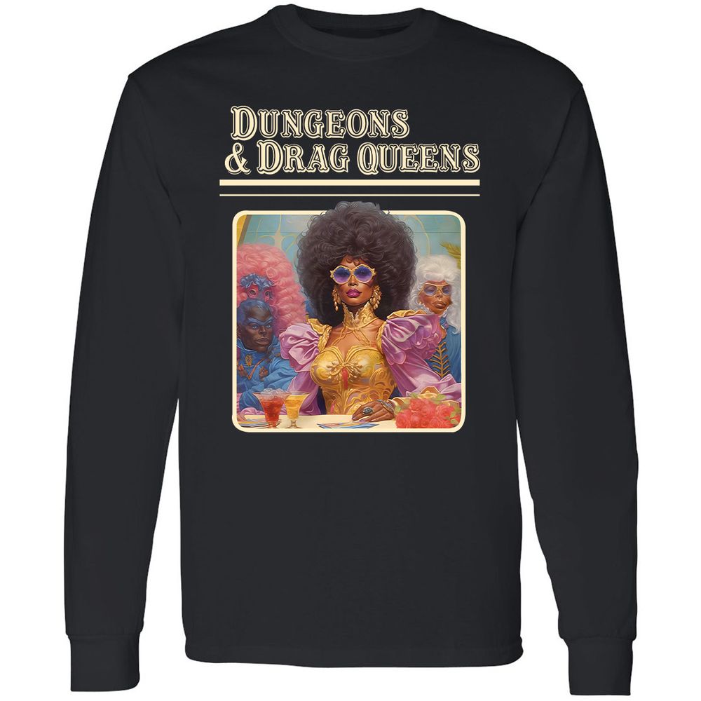Dungeons & Drag Queens Long Sleeve T-Shirt - Black - 1