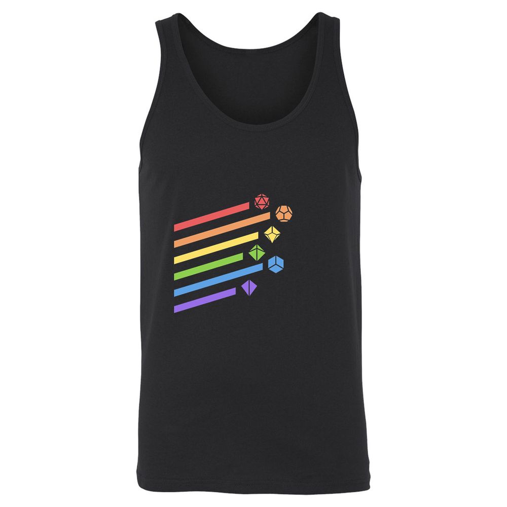 Rainbow Dice Set Unisex Jersey Tank - Black - 1