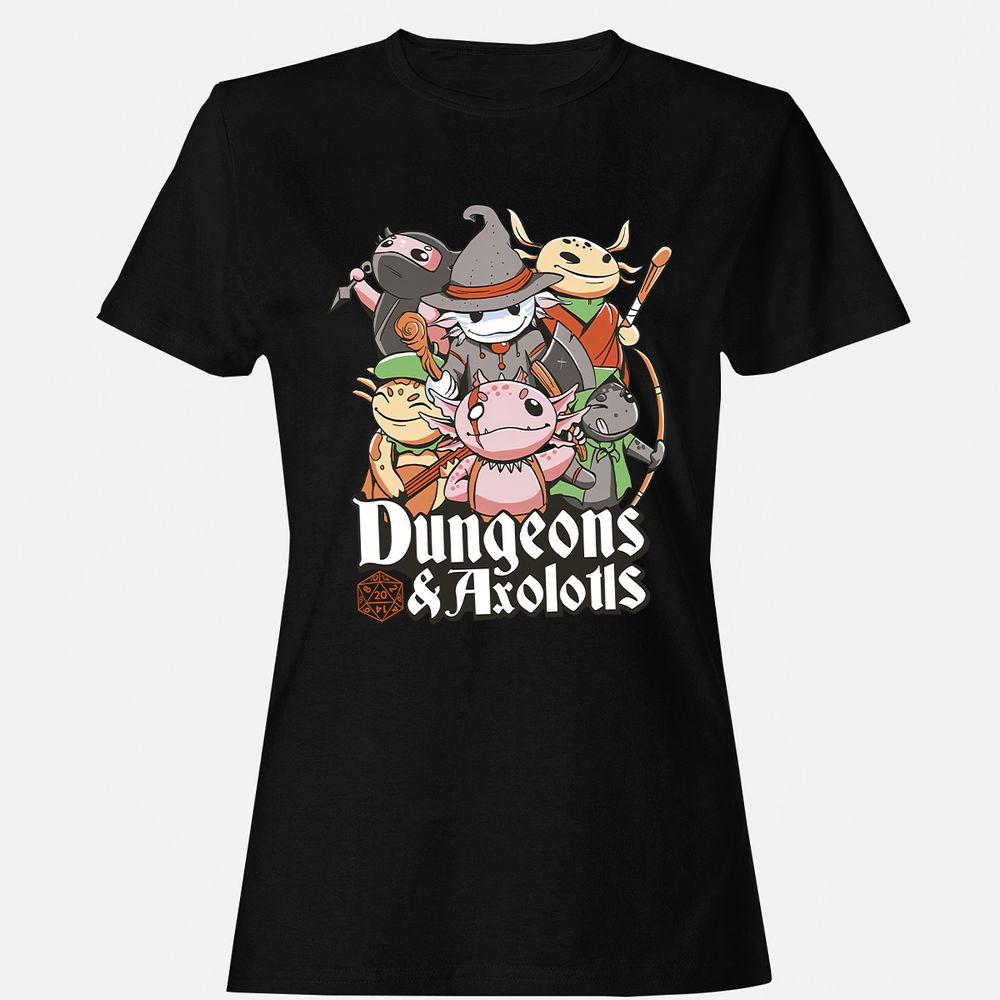 Dungeons And Axolotls Women's T-Shirt - Black - 1