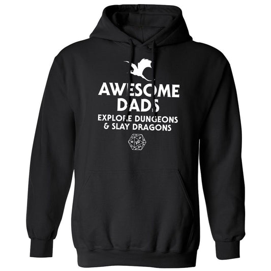 Awesome Dads Slay Dragons Classic Unisex Hoodie - Black - 1