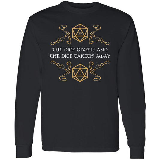 The Dice Giveth and Taketh Away Natural 20 and Critical Fail Long Sleeve T-Shirt - Black - 1