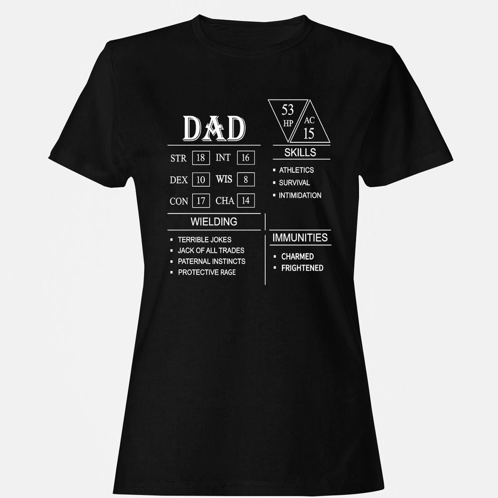 Dad Stat Block Women's T-Shirt - Black - 1