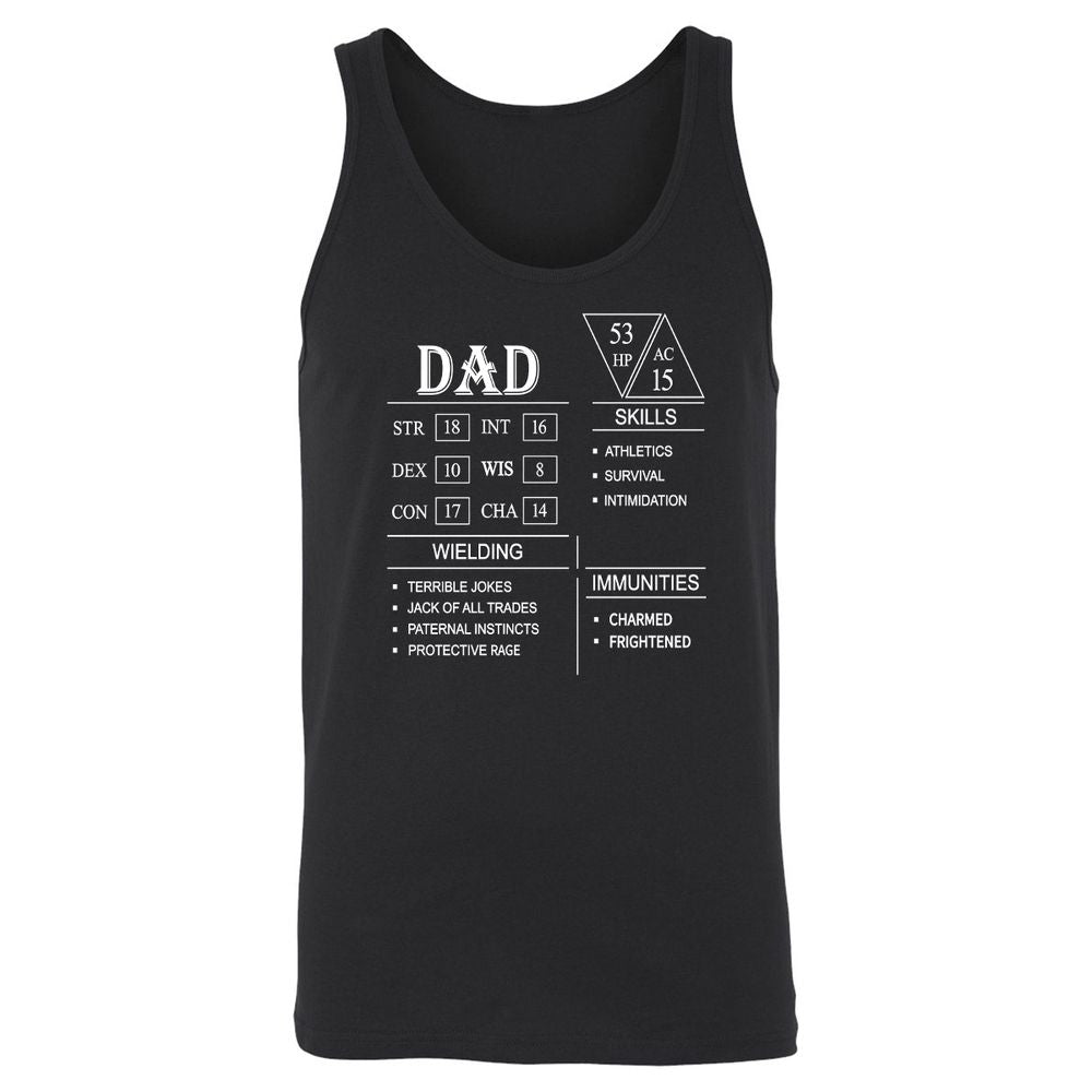 Dad Stat Block Unisex Jersey Tank - Black - 1