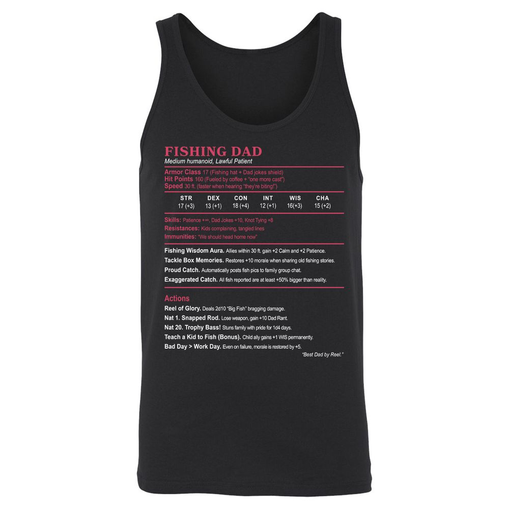 FISHING DAD Unisex Jersey Tank - Black - 1
