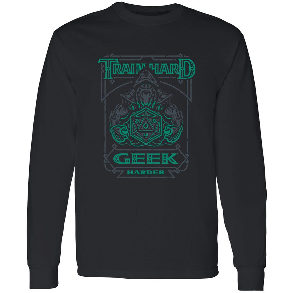 Train Hard, Geek Harder - Black - 1