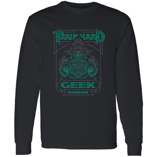 Train Hard, Geek Harder - Black - 1