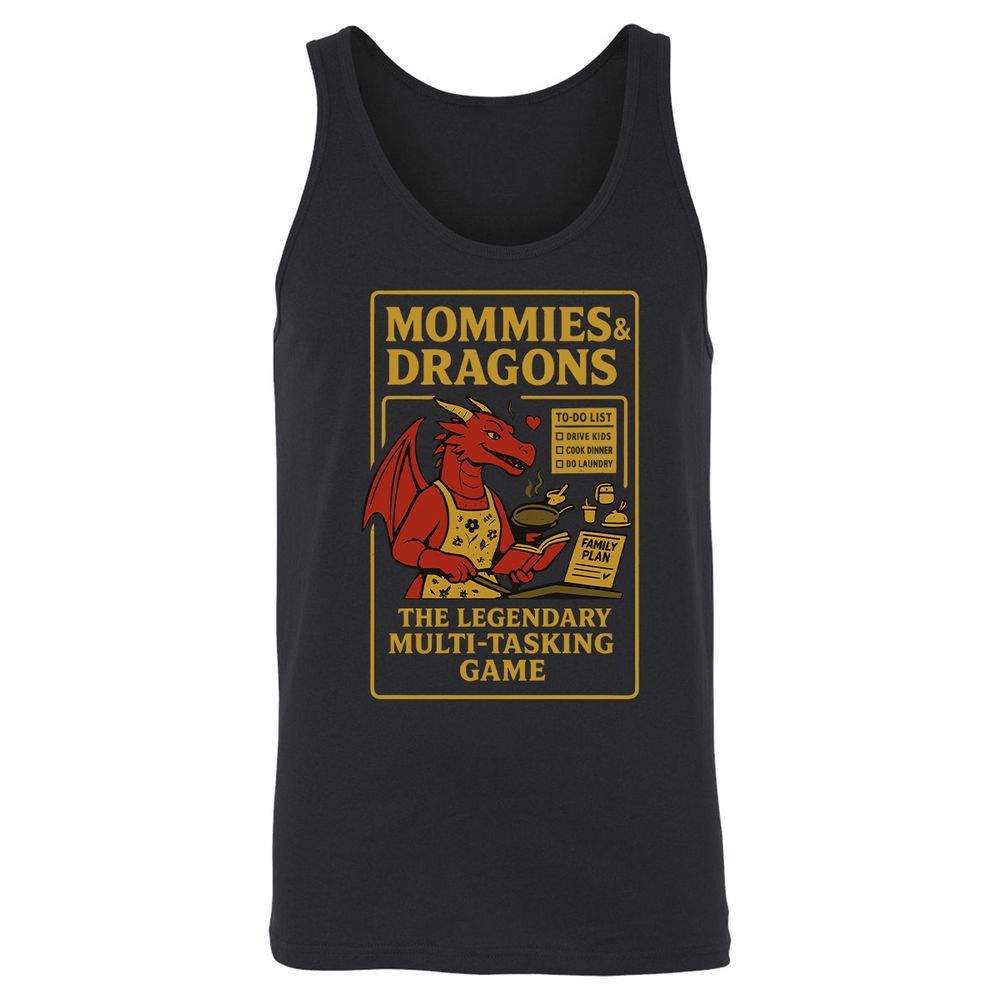 Mommies & Dragons Unisex Jersey Tank - Black - 1
