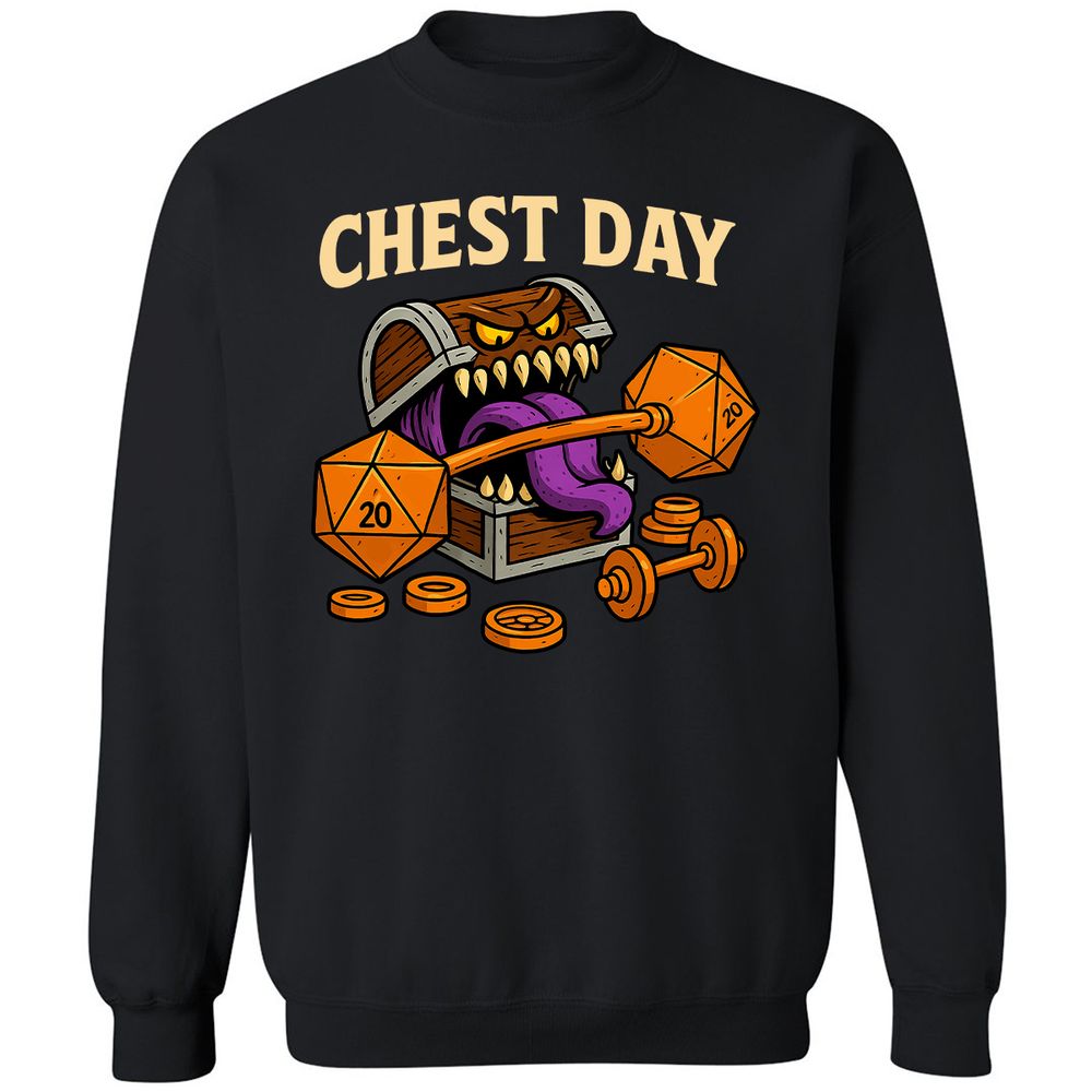 Chest Day Classic Unisex Sweatshirt - Black - 1