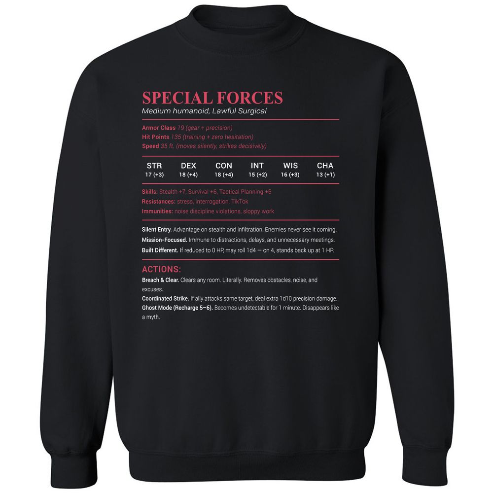 Special Forces Classic Unisex Sweatshirt - Black - 1