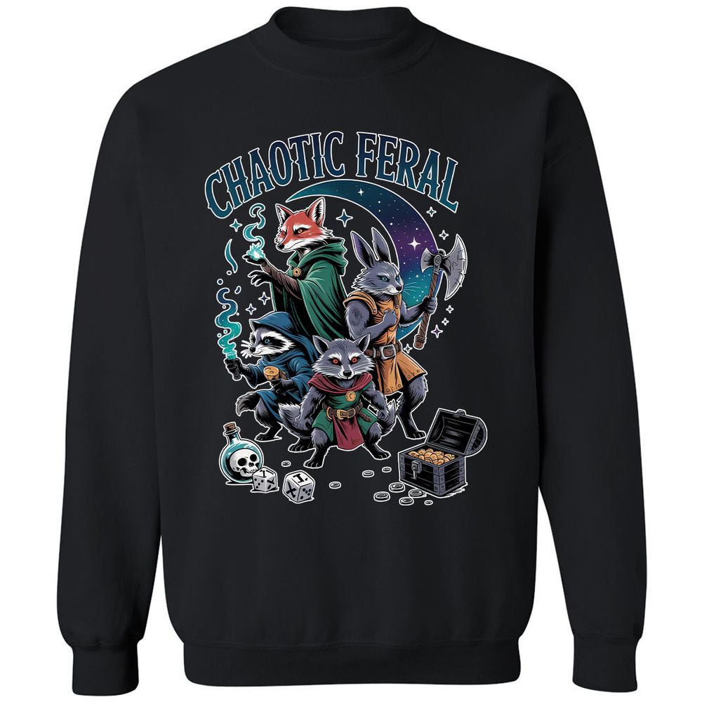 Chaotic Feral Classic Unisex Sweatshirt - Black - 1