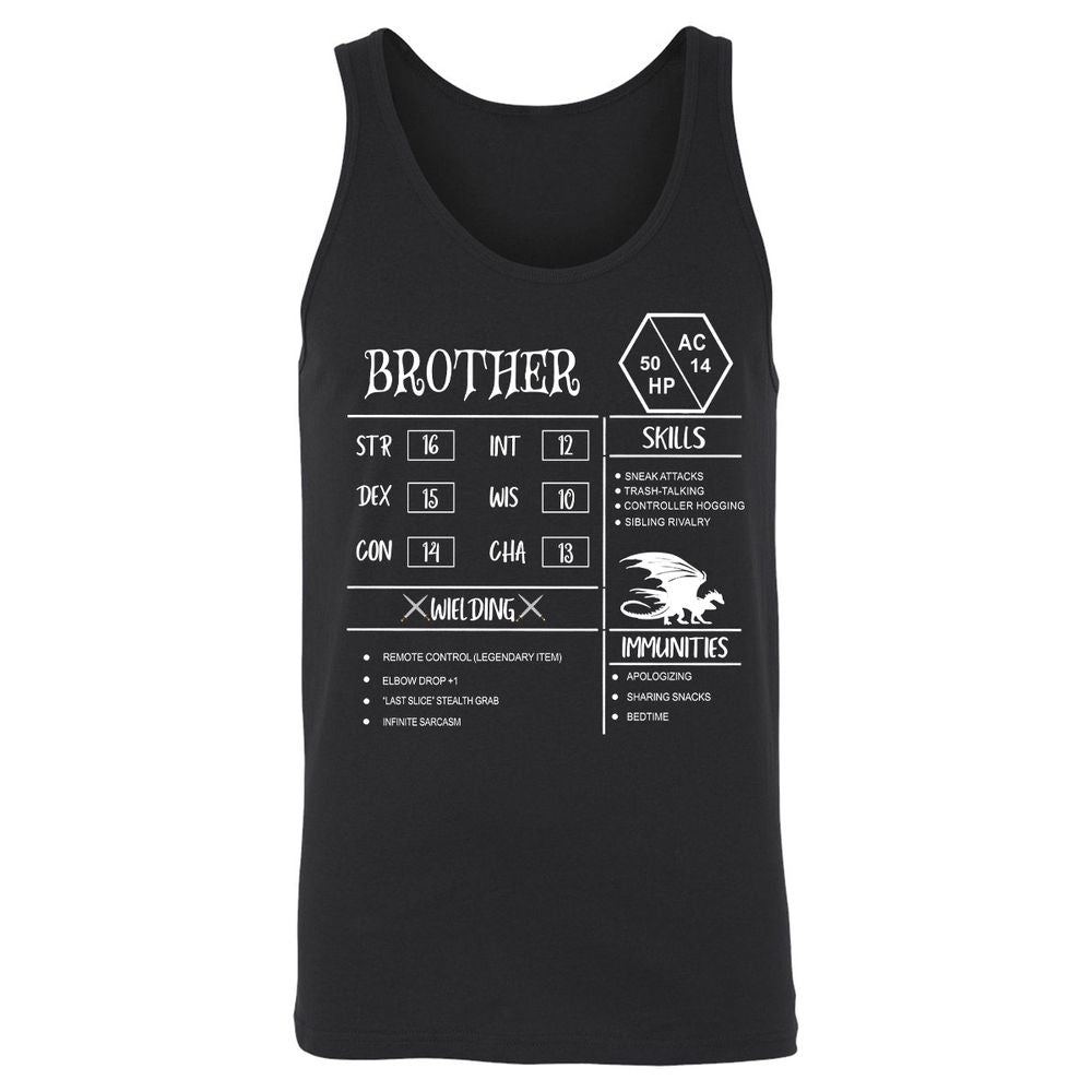 Brother Stats Unisex Jersey Tank - Black - 1