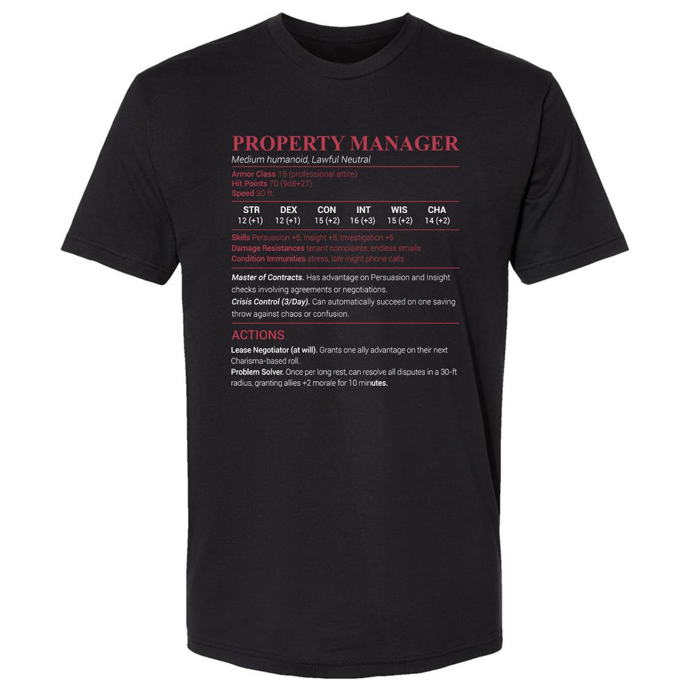 Property Manager Premium Unisex T-Shirt - Black - 1