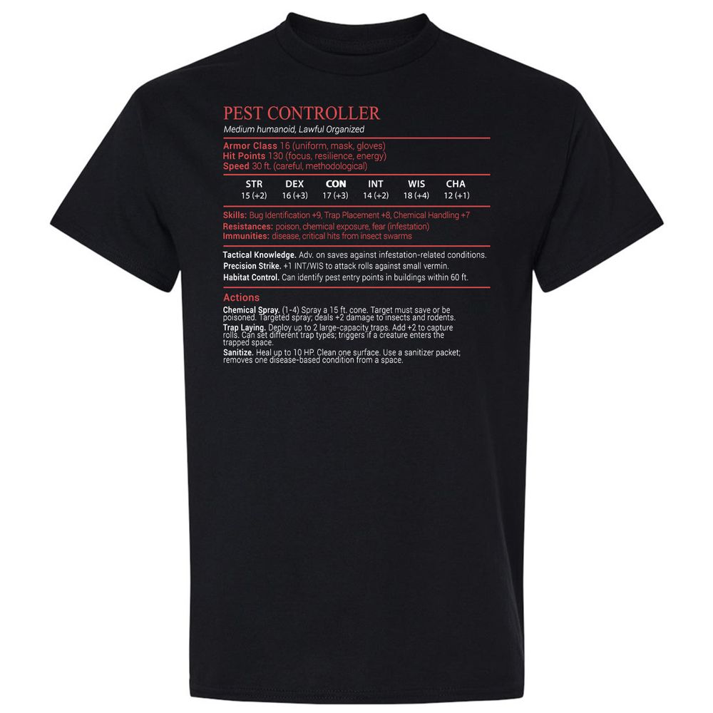 Pest Controller Stats Block - Black - 1