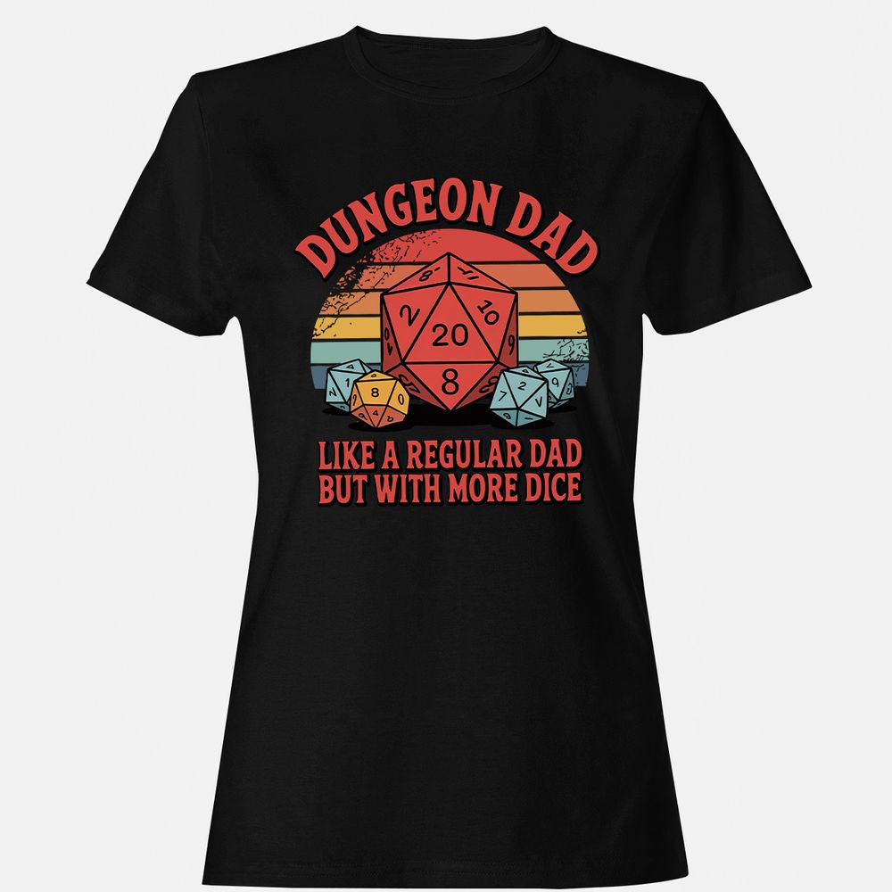Dungeon Dad With More Dice Women's T-Shirt - Black - 1