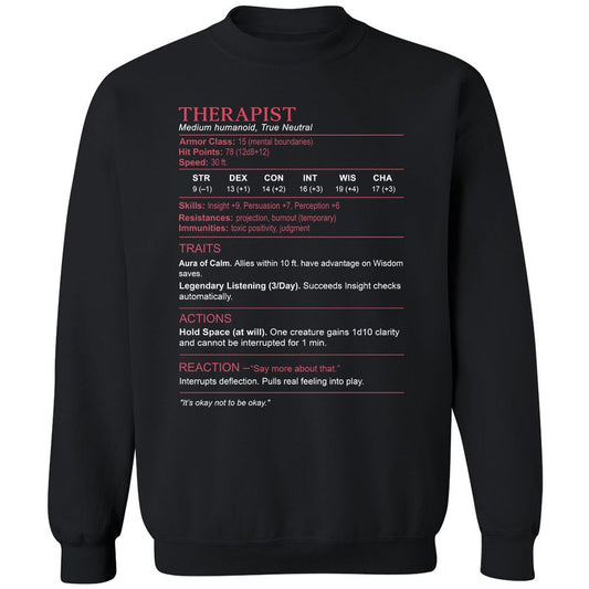 Therapist Stats Classic Unisex Sweatshirt - Black - 1