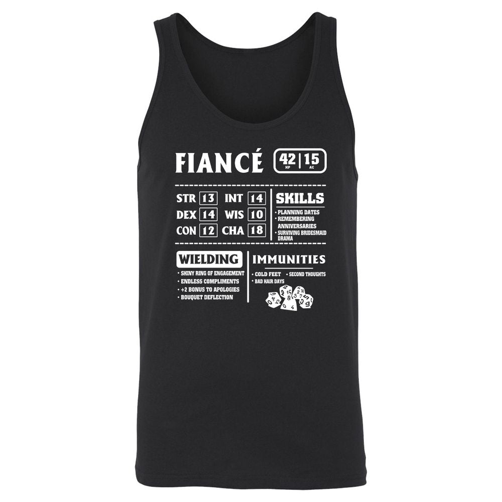 Fiance Stats Unisex Jersey Tank - Black - 1