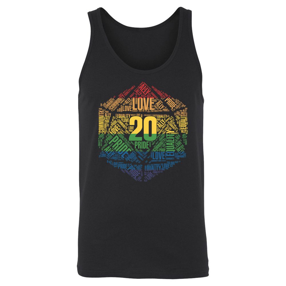 D20 Pride Unisex Jersey Tank - Black - 1
