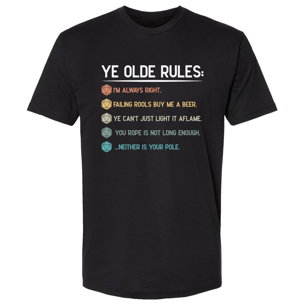 Dungeon Master Rules – Ye Olde RPG Premium Unisex T-Shirt - Black - 1