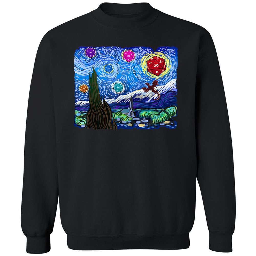 Dragon Starry Night Classic Unisex Sweatshirt - Black - 1