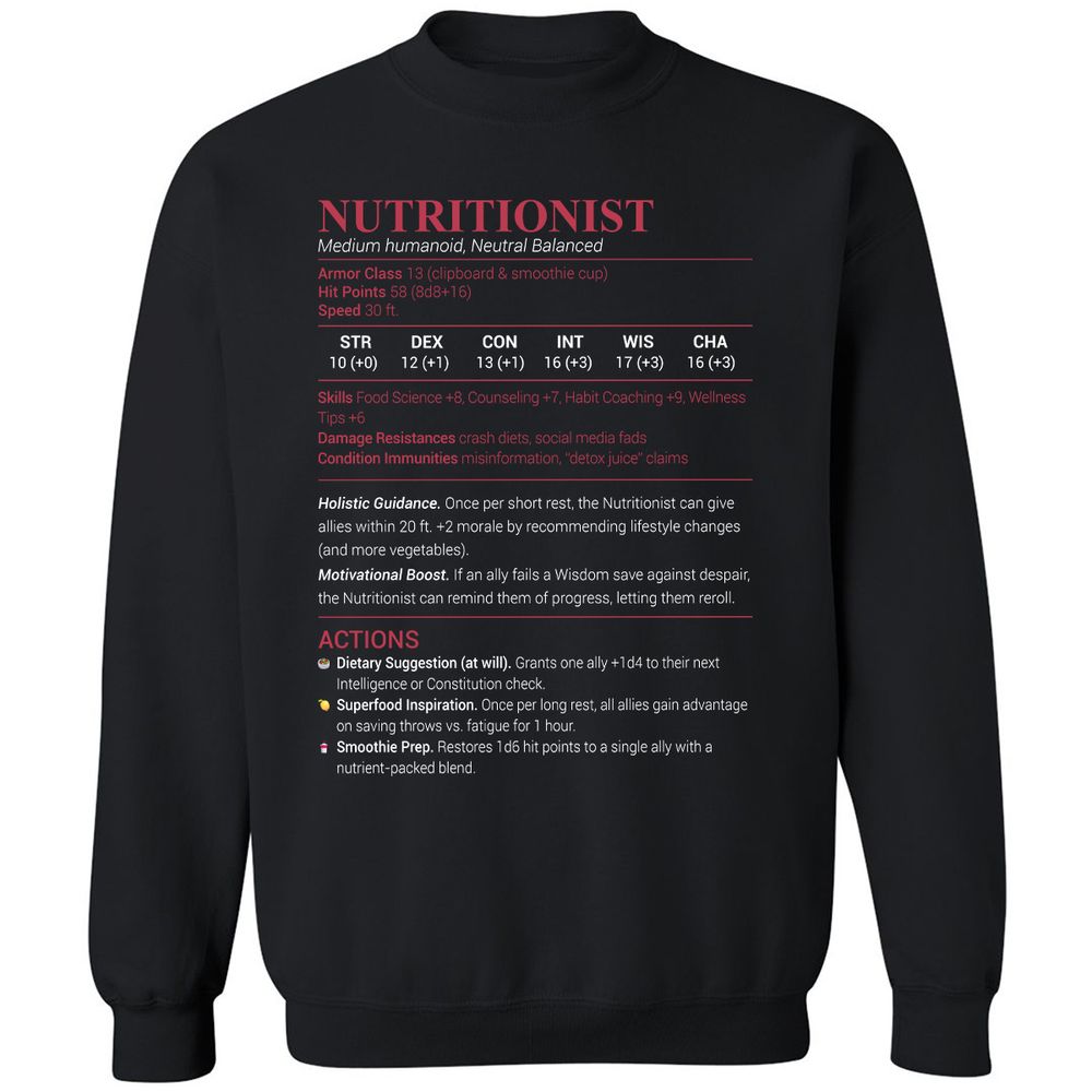 Nutritionist Classic Unisex Sweatshirt - Black - 1