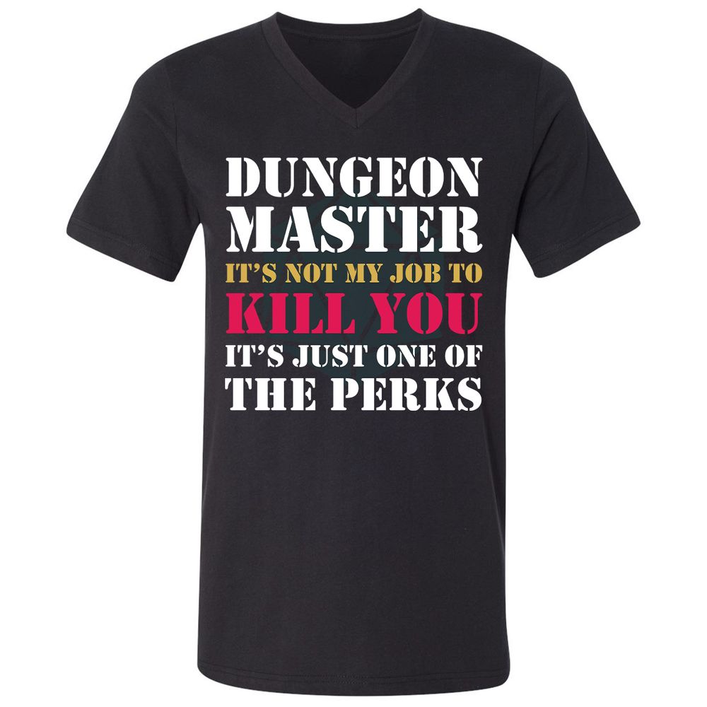 DUNGEON MASTER NOT MY JOB Unisex V-Neck T-Shirt - Black - 1