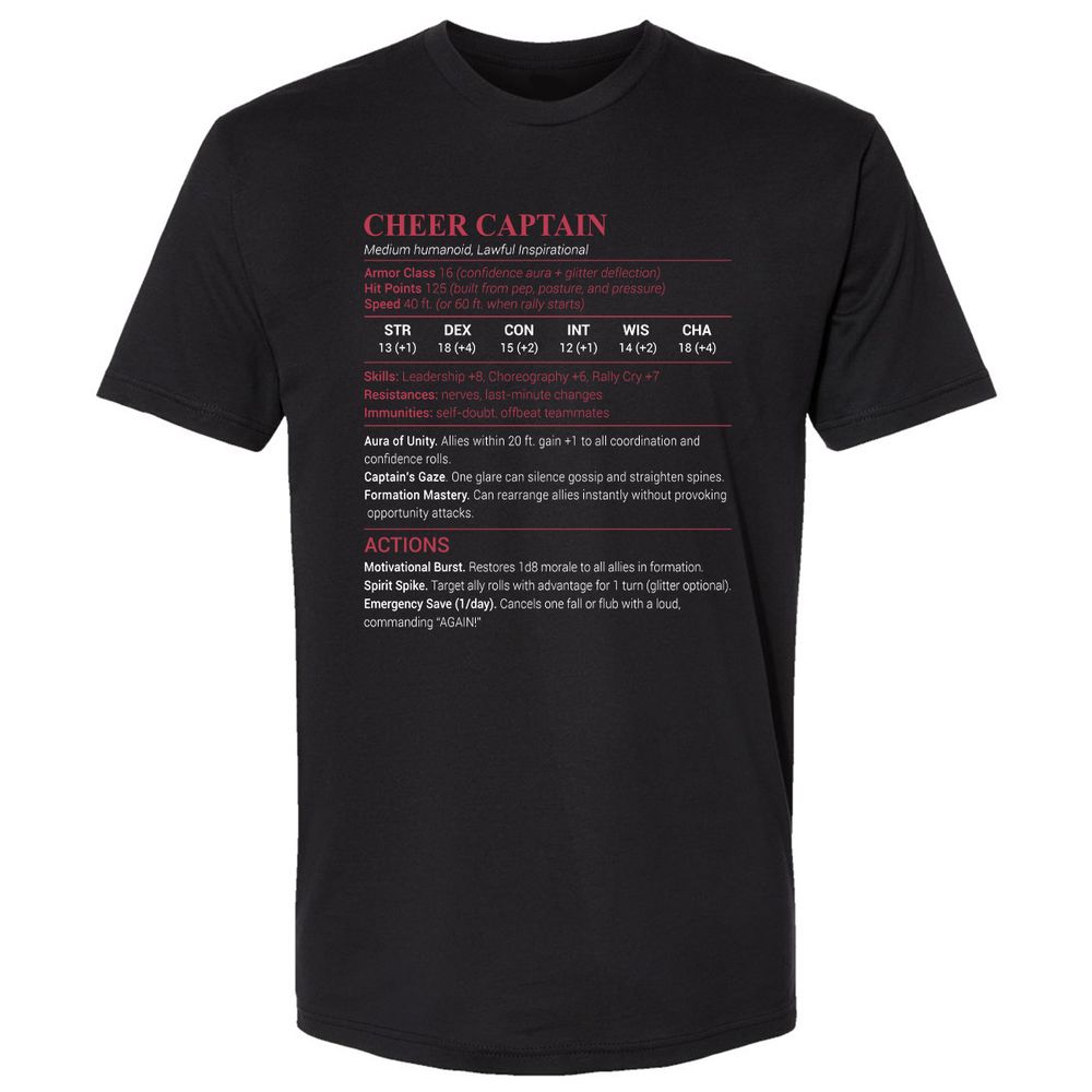 Cheer Captain Premium Unisex T-Shirt - Black - 1